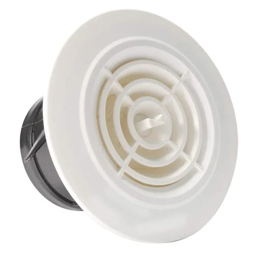 Plastic 4 in. Resin Circular Mini Wall Louver Soffit Vent in White